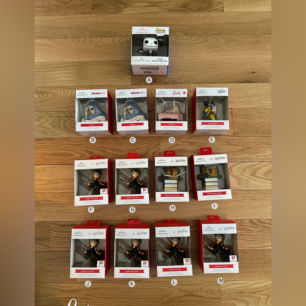 Hallmark Ornaments: Harry Potter, Mean Girls, Barbie, Marvel, Jack Skellington